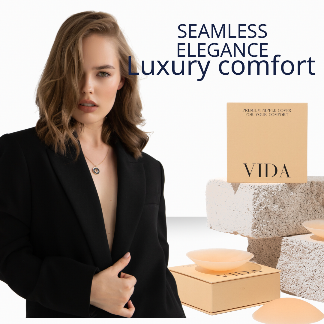VIDA Nipple Covers, 2 Pairs Of Seamless Hypoallergenic Silicone Nipple Covers. Discreet And Reusable